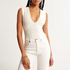 A&F Crepe Plung Bodysuit